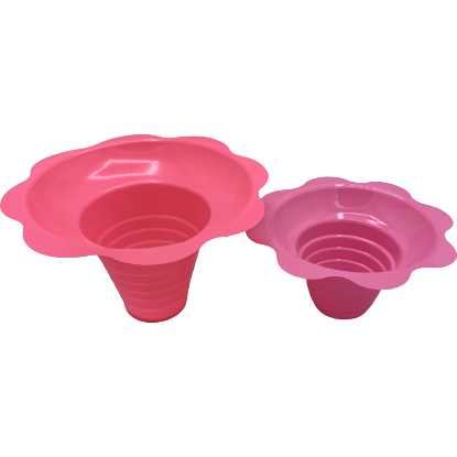 Shave Ice Flower Cups - Pink color Icy-Sky.com